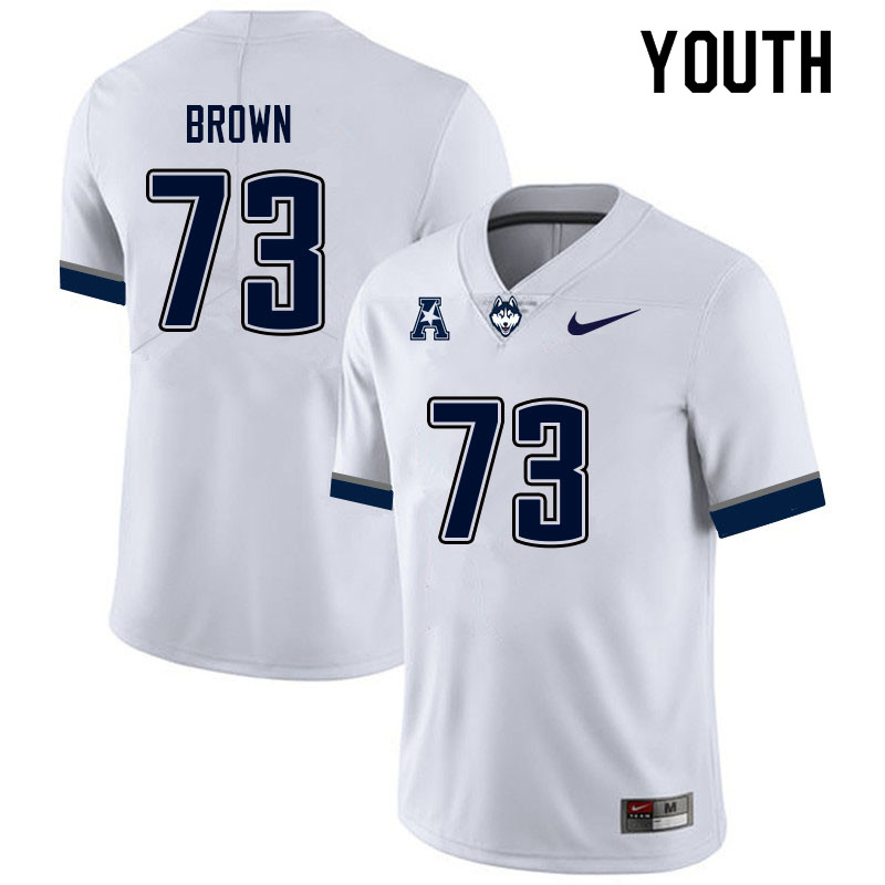 Youth #73 Rayonte Brown Uconn Huskies College Football Jerseys Sale-White - Click Image to Close